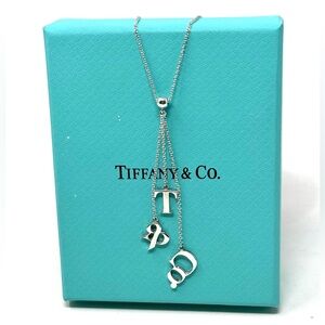 Authentic Tiffany & Co T&co Logo Lavalier  Necklace.